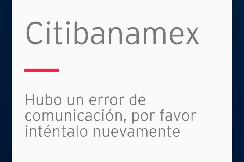 Reportan falla en app de Citibanamex 