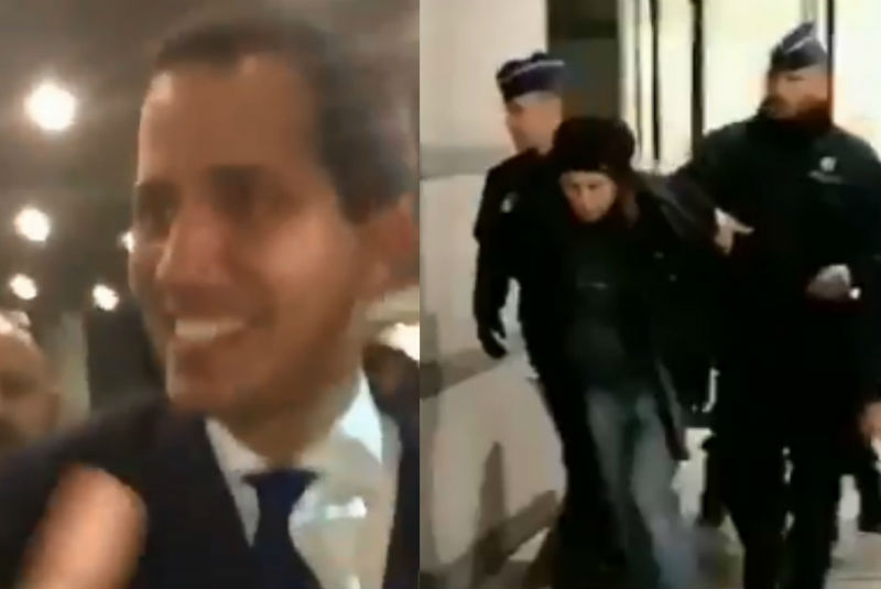 Mujer arroja pastelazo a Guaidó en el Parlamento Europeo (+video). Noticias en tiempo real
