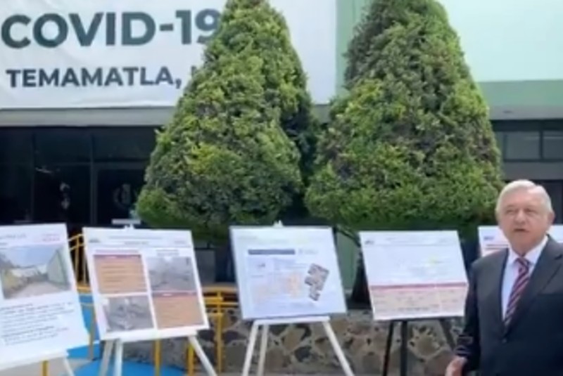 AMLO reconoce hospital militar para pacientes de Covid-19 en Temamatla (+video). Noticias en tiempo real