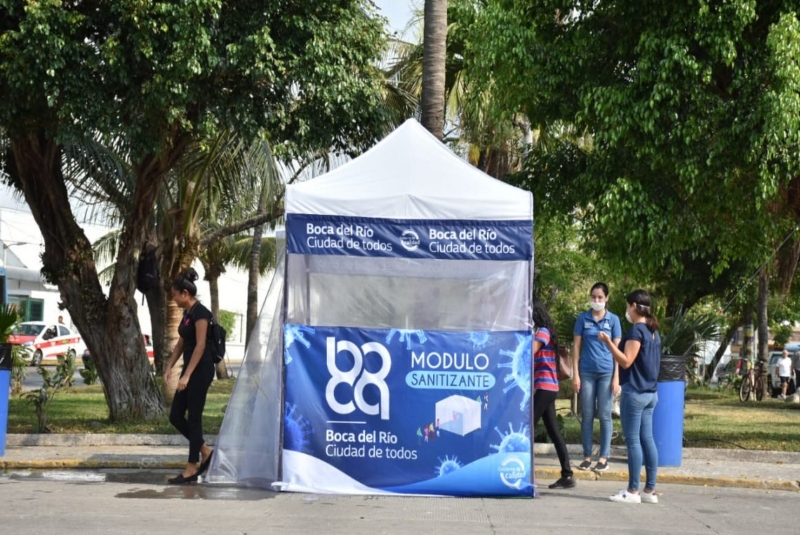 Boca del Río retiró módulos sanitizantes por indicación federal. Noticias en tiempo real