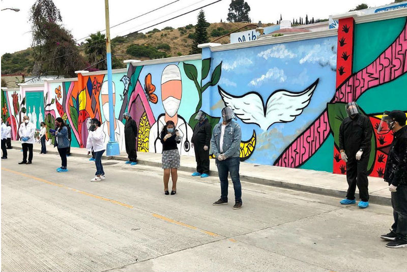 Inauguran mural en homenaje a personal de salud en Baja California (+fotos). Noticias en tiempo real