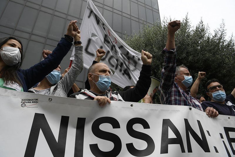 Manifestación motorizada por cierre de Nissan en Barcelona (+fotos). Noticias en tiempo real