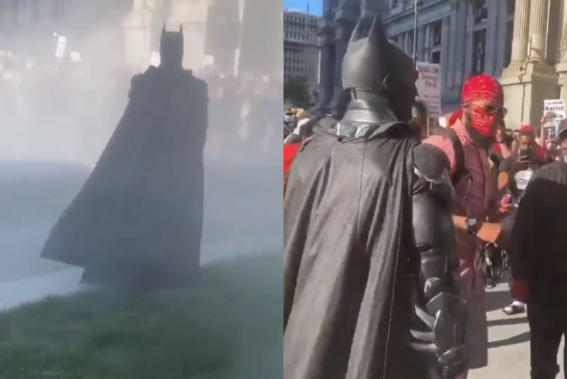 Batman aparece en protesta y sorprende a manifestantes (+video). Noticias en tiempo real