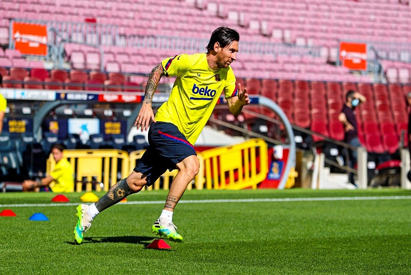 Lionel Messi entrena por separado en el Camp Nou. Noticias en tiempo real