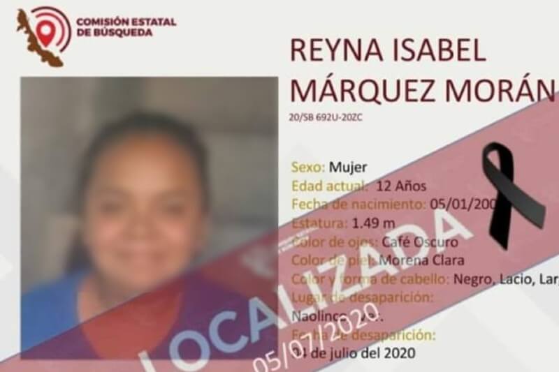 Investigan muerte de Reyna Isabel, menor desaparecida en Naolinco, Veracruz (+foto+video). Noticias en tiempo real