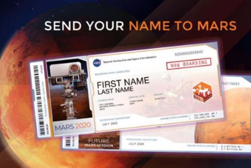 La NASA enviará a Marte el nombre de 11 millones de personas el próximo 30 de julio. Noticias en tiempo real