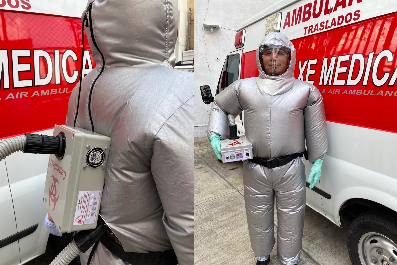 Empresa mexicana crea fresco traje inflable que protege a paramédicos del Covid-19. Noticias en tiempo real