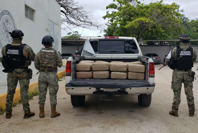 Semar y GN aseguran 160 kilos de mariguana en Quintana Roo. Noticias en tiempo real