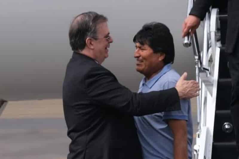 Marcelo Ebrard y Evo Morales