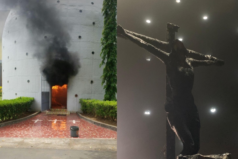 Lanzan bomba a imagen de Sangre de Cristo que veneró Juan Pablo II en Panamá