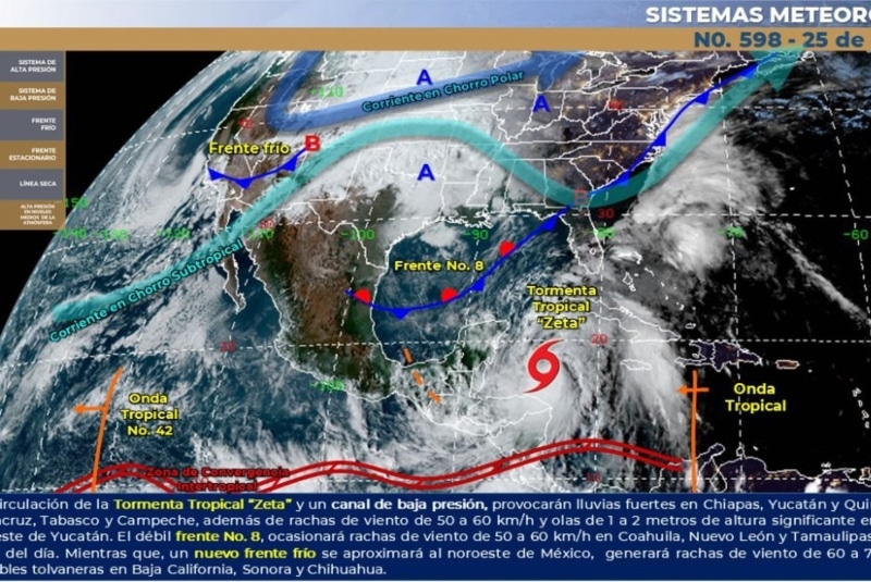 Pronostican fuertes lluvias por tormenta Zeta en Yucatán y Quintana Roo. Noticias en tiempo real