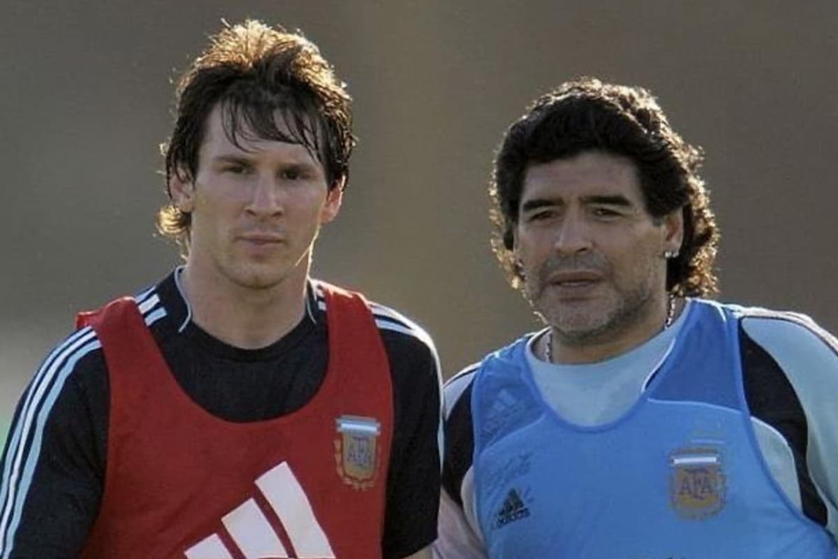 Lionel Messi y Diego Armando Maradona