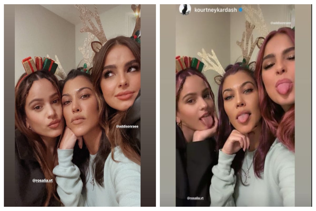 La amistad que tiene Rosalía con Kylie Jenner y Kourtney Kardashian no la detiene ni el Coronavirus desde que la artista catalana vive en Estados Unidos