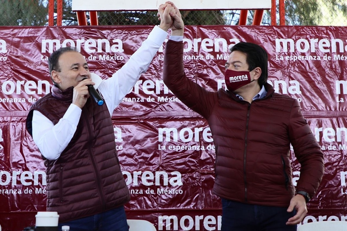 Alfonso Durazo y Mario Delgado, presidente de Morena