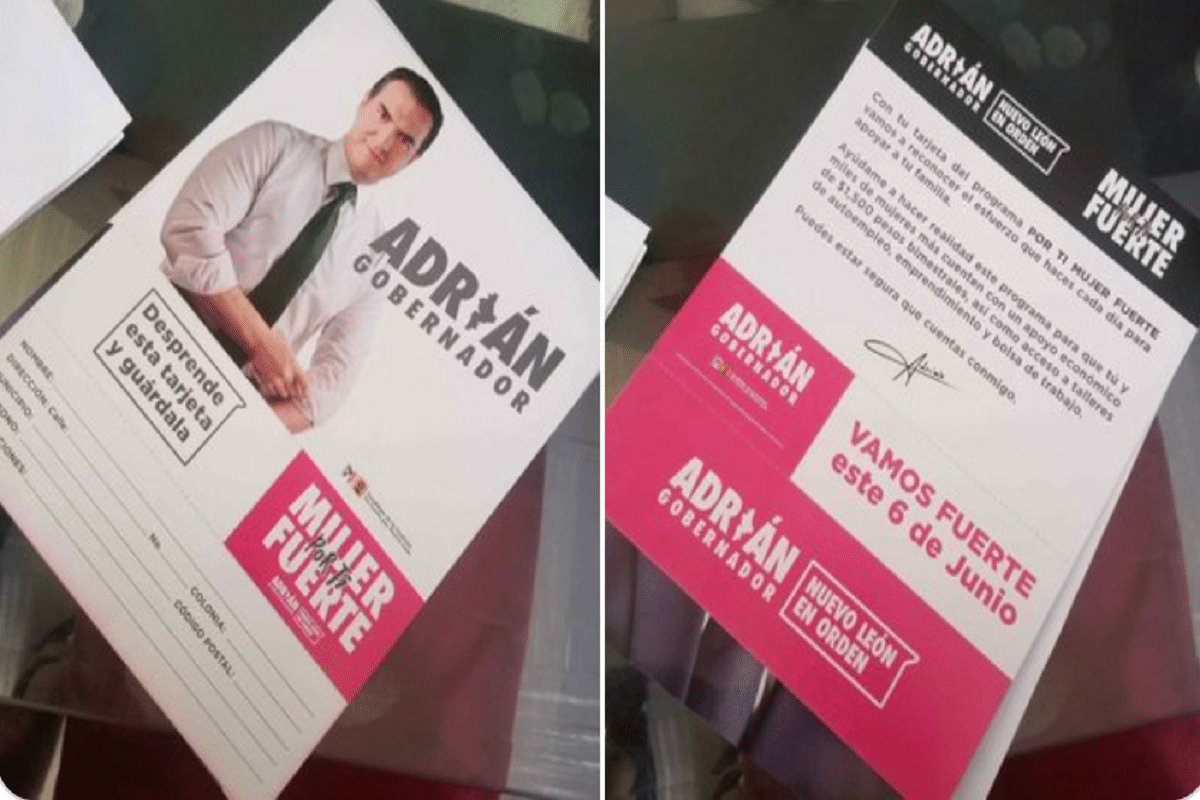 Por tercera vez, AMLO exhibió las "tarjetas regias" que ofrece Adrián de la Garza, candidato a la gubernatura de Nuevo León.