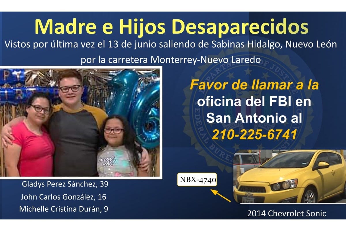 FBI busca a familia desaparecida en México