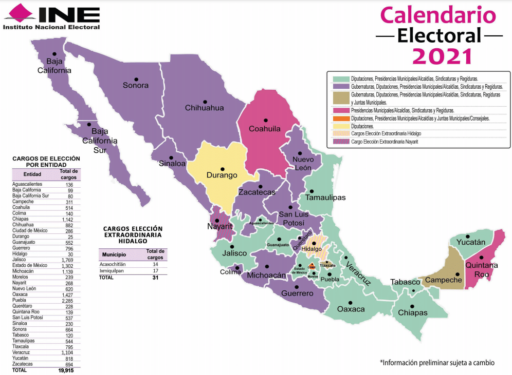 Mapa electoral del INE