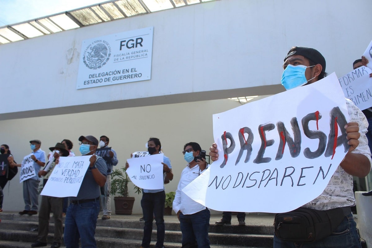 Manifestación de periodistas en México