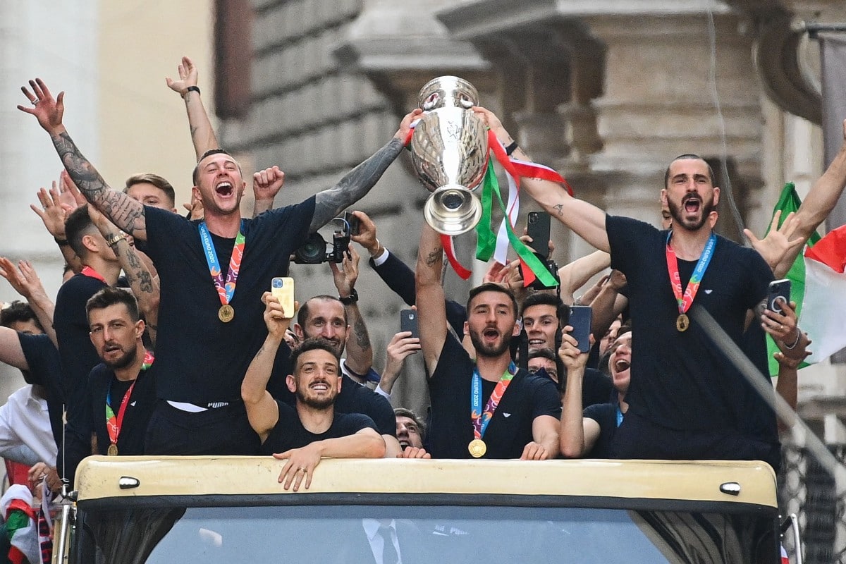Festejos de la selección de Italia