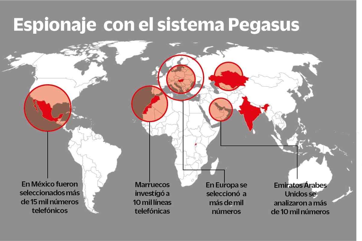 México encabeza la lista de los espiados con Pegasus