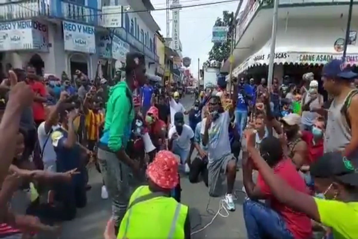migrantes haitianos protestan en tapachula