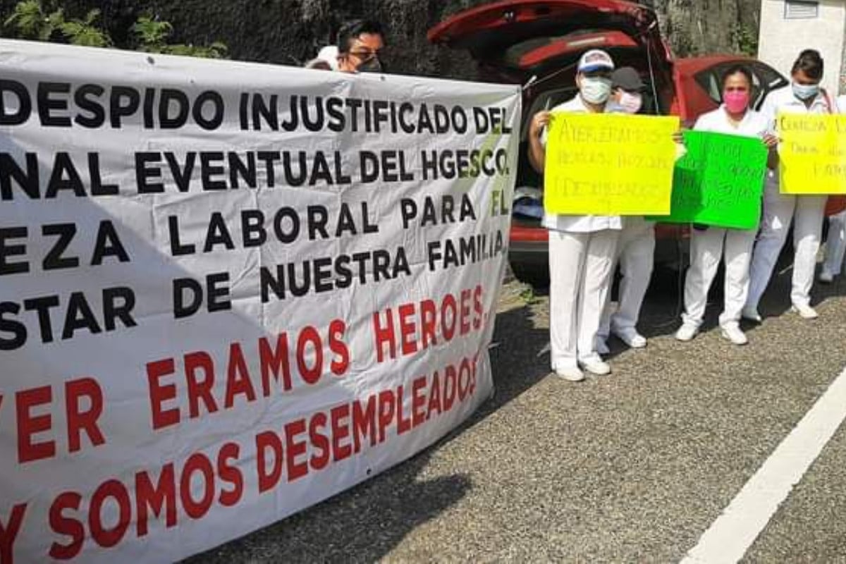 Los manifestantes esperaron al Presidente en Salina Cruz, Oaxaca.