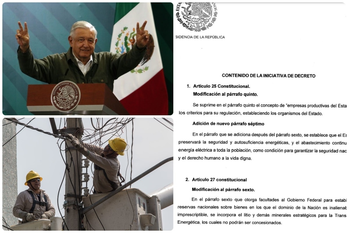 Reforma eléctrica de AMLO enviada a la Cámara de Diputados.