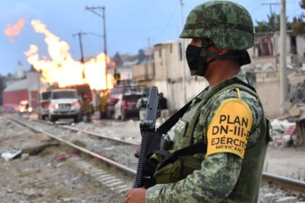 Ejército Mexicano aplica Plan DN-III-E por explosión de gas LP en Puebla