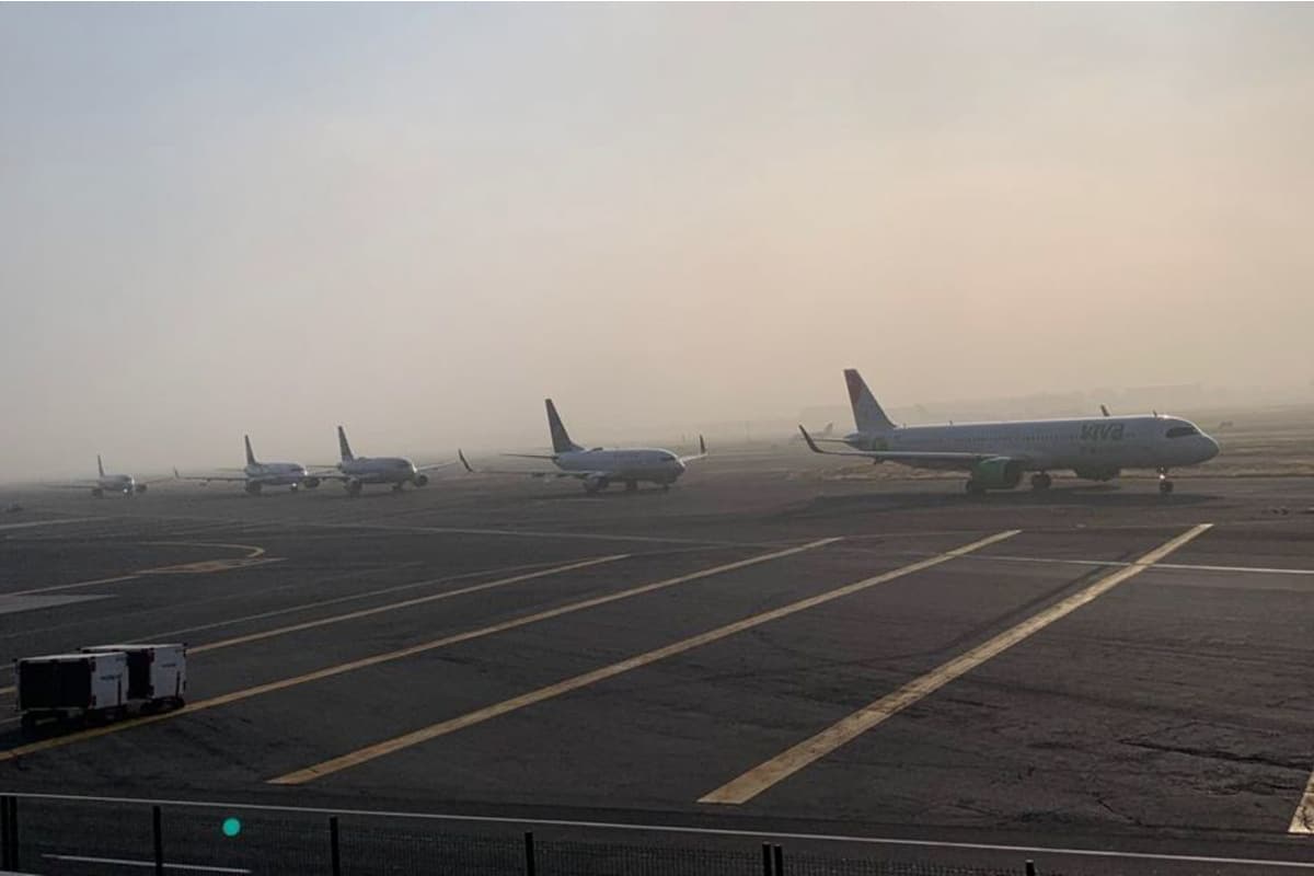 Foto: Armando Monroy/Cuartoscuro | Un banco de niebla en las inmediaciones del AICM afectó la operación de los vuelos.