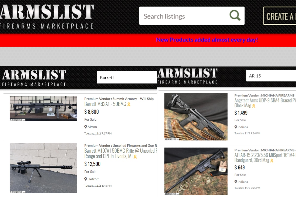 En Armslist se han adquirido armas que usan los cárteles mexicanos.