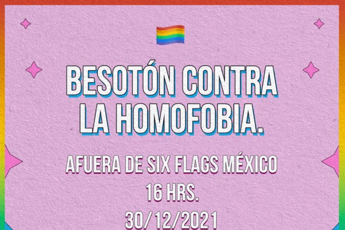 Foto: Twitter/ @godomarto | Convocan a Besotón LGBTIQ+ en Six Flags tras acto homofóbico