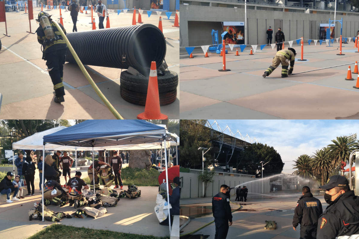 Fotos: Gibrán Villareal | En la competencia participaron equipos de 4 bomberos, donde tenían que simular maniobras de rescate en diferentes relevos