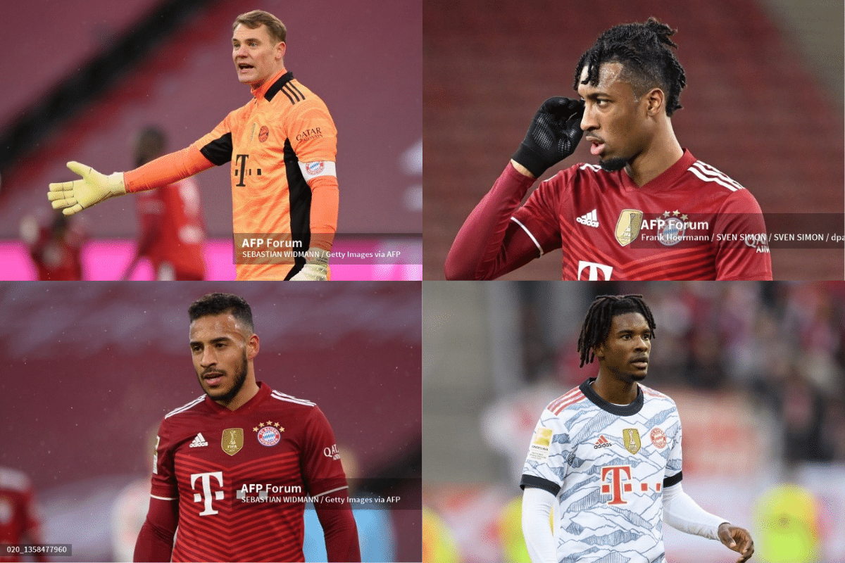Foto: AFP | Los jugadores Manuel Neuer, Corentin Tolisso, Kingsley Coman, Omar Richards y el asistente Dino Toppmöller dieron positivo a covid-19