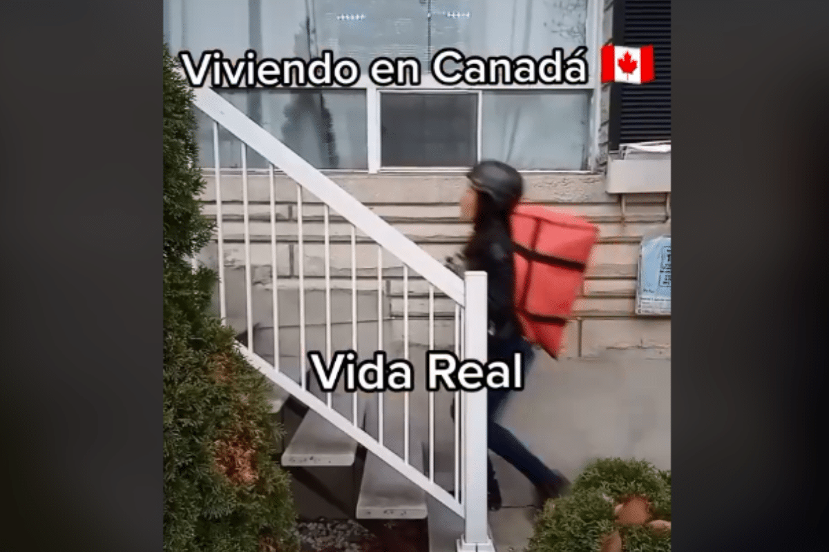 Foto: Tik Tok/ @roadbels | Licenciada mexicana presume su vida como repartidora en Canadá
