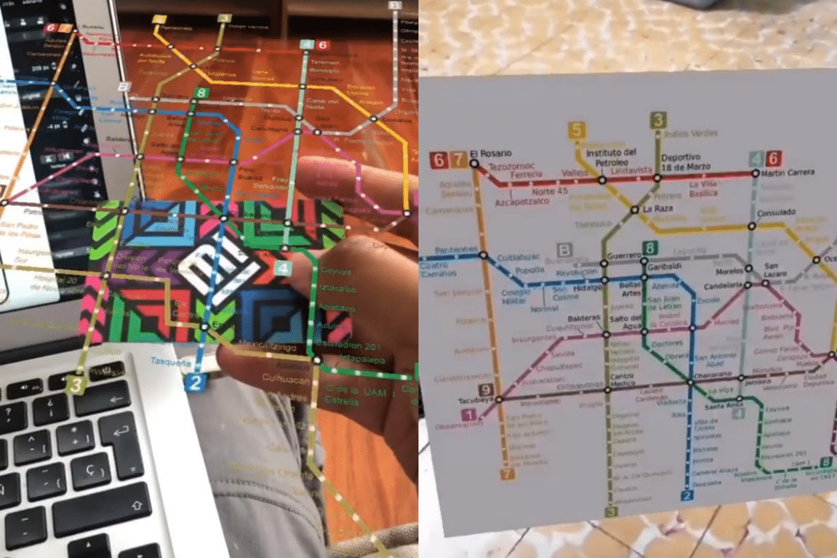 Foto: Instagram/ @bua.png y @mexartesoem | Se viralizan filtros de Instagram que muestran el mapa del metro con tu credencial