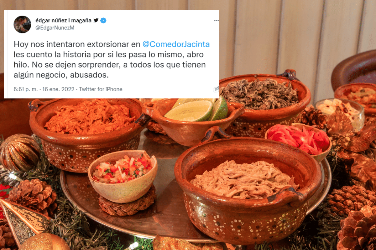 Foto: Twitter/ @comedorjacinta | Chef denuncia intento de extorsión su restaurante por malas críticas