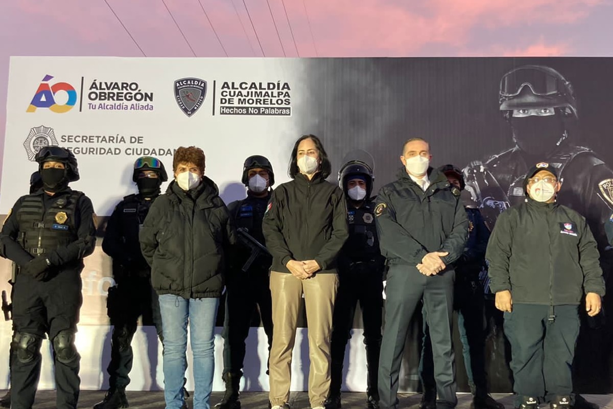 Foto: Alcaldía Álvaro Obregón. Los alcaldes de Cuajimalpa y Álvaro Obregón dieron el banderazo de salida al operativo de seguridad.