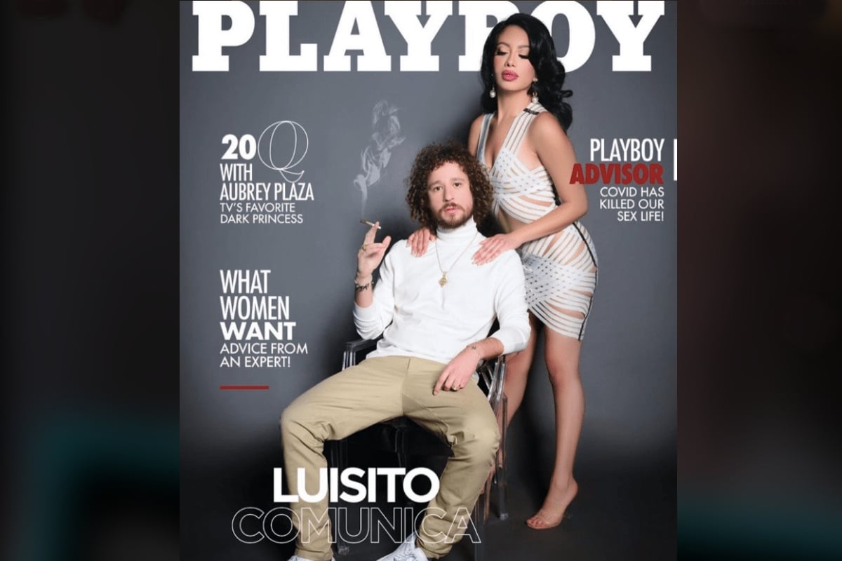 Foto: Playboy/Instagram | La modelo Jaqueline Mosa acompaña a Lusito Comunica en la portada de Playboy.