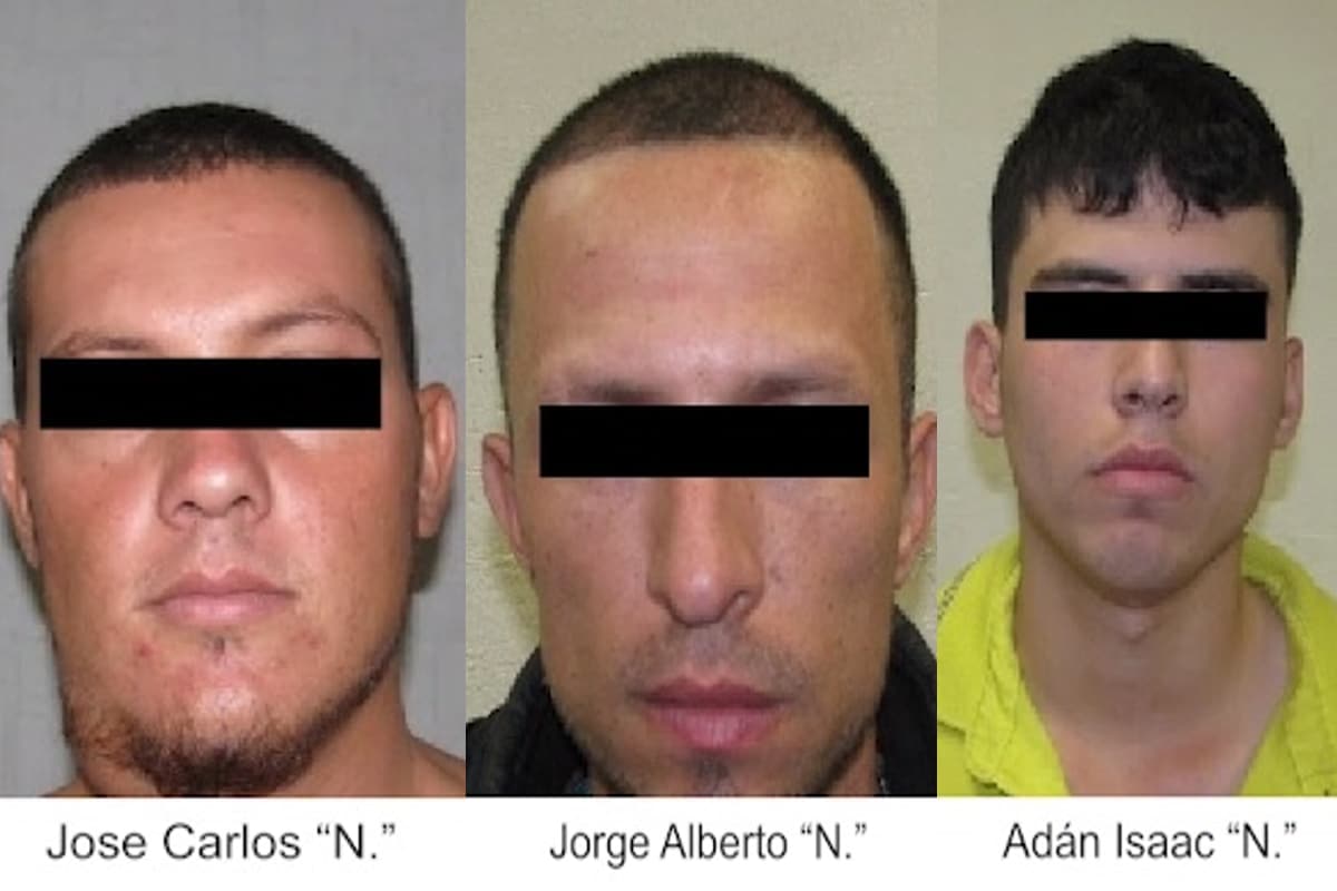 Foto: Fiscalía | Los tres agresores fueron condenados a 76 años de prisión.