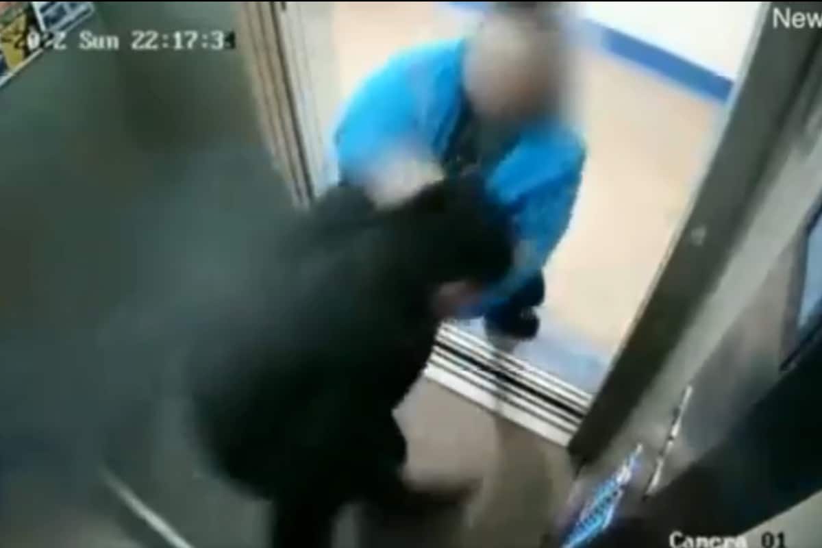 Foto: captura | El sujeto fue captado por cámaras de seguridad cuando acosaba a una joven en un elevador.