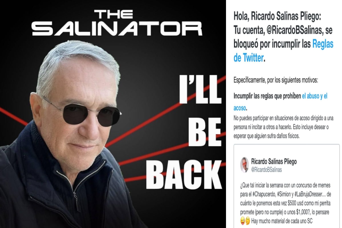 Foto: Facebook Ricardo Salinas | Por acoso, la cuenta de Salinas Pliego fue suspendida en Twitter.