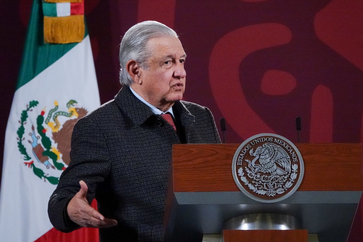 Andrés Manuel López Obrador en conferencia matutina desde Palacio Nacional.