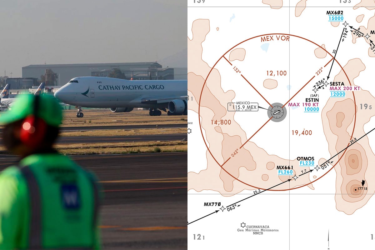 Alerta Jeppesen falta de información en cambios de rutas aéreas para el Aeropuerto Benito Juárez de la CDMX