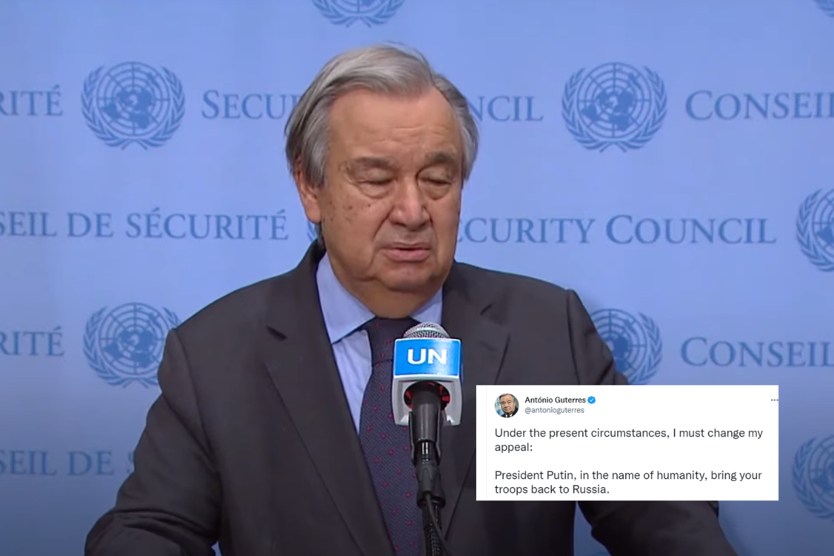 Titulo: Youtube/ @Naciones Unidas | António Guterres, cambia su apelación a Rusia “en nombre de la humanidad”