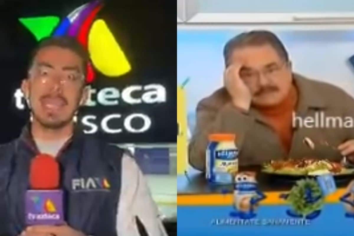 Foto: Captura de pantalla | ¡Tragame tierra! Reportero confunde TV Azteca con Televisa en vivo