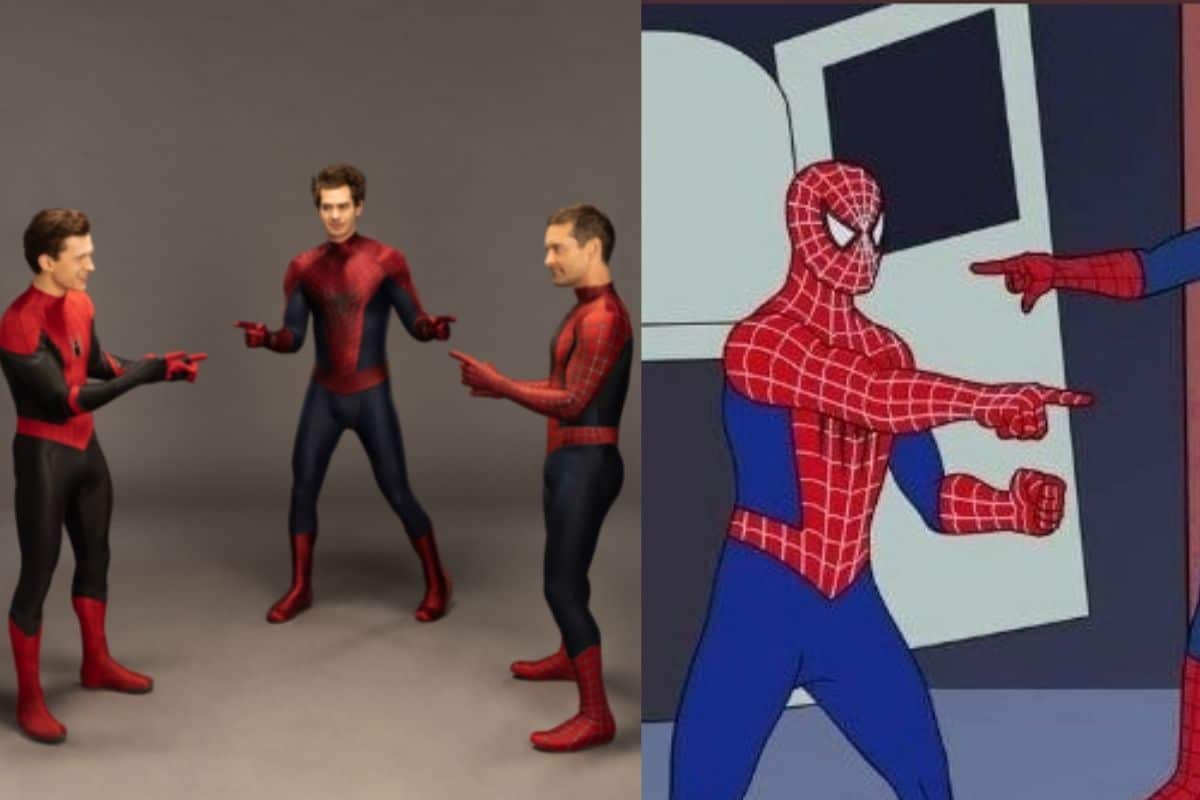 Foto: Twitter/@Sony|Tobey Maguire, Andrew Garfield y Tom Holland hacen realidad el meme de los 3 Spidermans