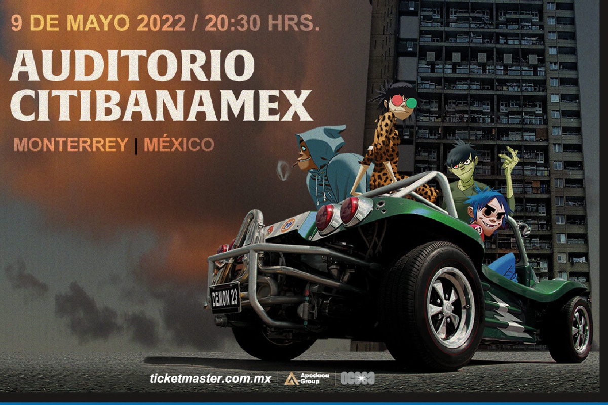El 9 de mayo, Gorillaz ofrecerá su primer concierto en Monterrey.