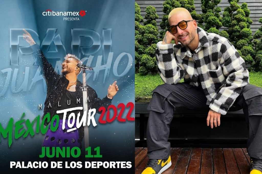 Foto: Instagram/ @maluma. l El cantante colombiano anunció en sus redes su regreso a nuestro país con una serie de conciertos que forman parte de su tour "Papi Juancho Maluma Tour" este año.