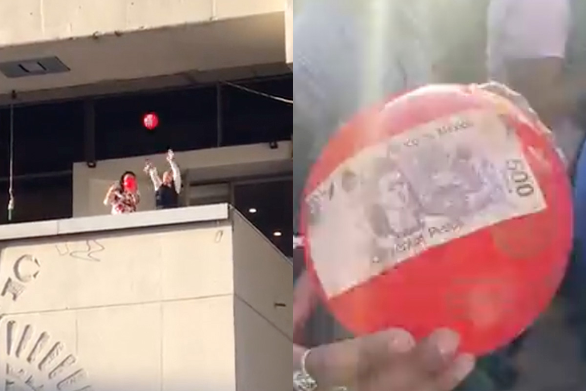 Lanza Alcaldesa Sandra Cuevas pelotas con billetes de 500 pesos