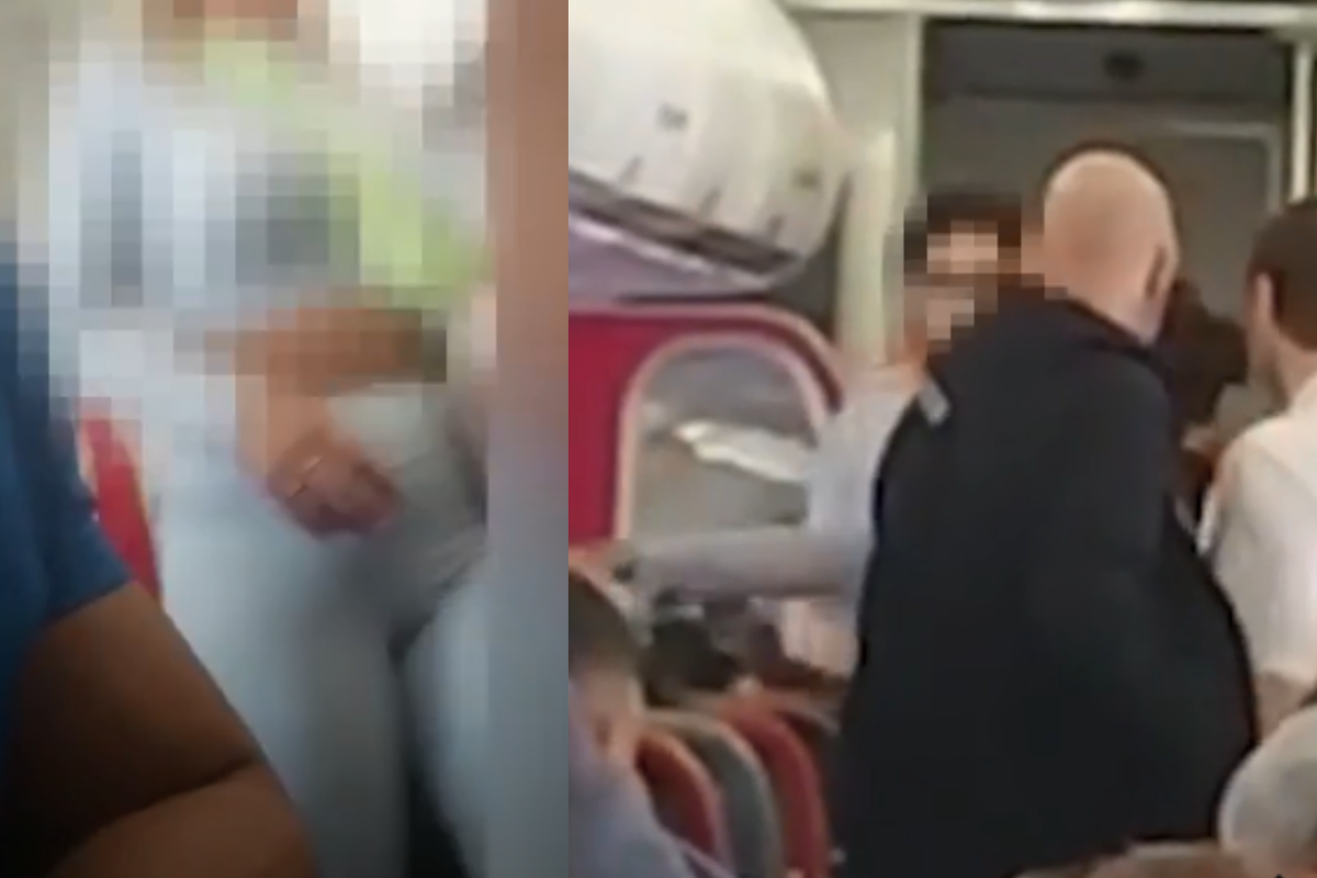 Foto: DailyStar | Bajan a mujer de un avión por dar cachetadas a los pasajeros